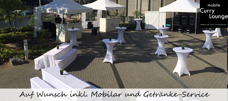Auf Wunsch inkl. Mobilar und Getränke-Service